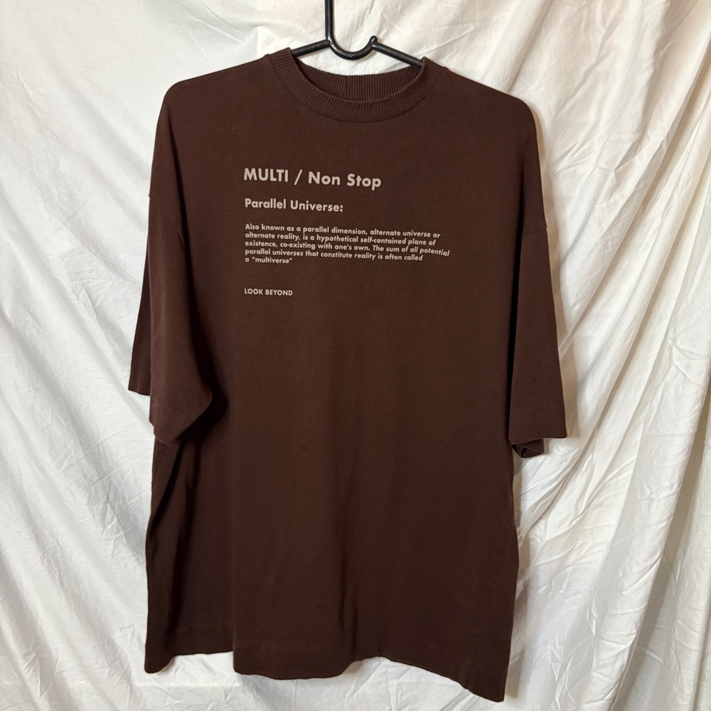 Collusion Graphic  T-Shirt Optical Illusion New Dimension Size XS Brown